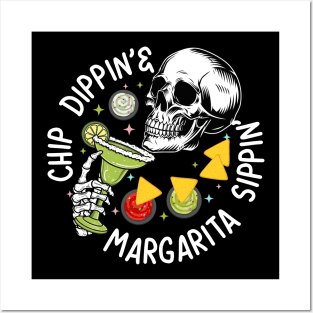 Retro Funny Cinco De Mayo Celebration Margarita Sippin Skeleton Posters and Art